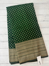 Semi banarasi Khaddi Georgette saree - MS1476 BottleGreen