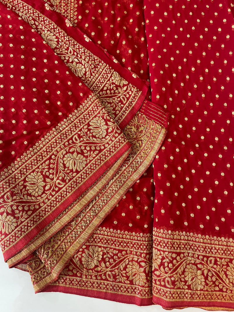 Banarasi Georgette saree MKGS174 MaroonRed