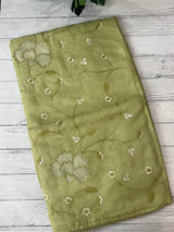 Soft kota silk saree with embriodery and organza applique work  MS14509- Green