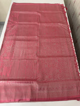 Silver zari woven soft silk saree with brocade blouse MSB5666 PeachPink
