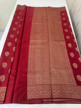 Semi banarasi saree with zari buttas - MBS6754