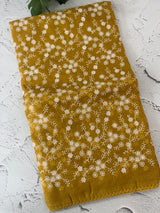 Soft kota checks saree with embroidery - MS7678 Yellow