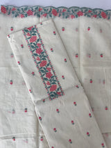 Unstitched Cotton Salwar Set with cross stitch embroidery- MUS105 (1)