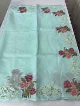 Kota silk saree with cutwork & embroidery borders  MKS15239 - PastelBlue