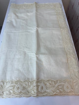 Mul chanderi saree with applique borders MSH111 -Offwhite