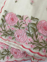 Mul chanderi embriodery saree with scalloped borders MSH176