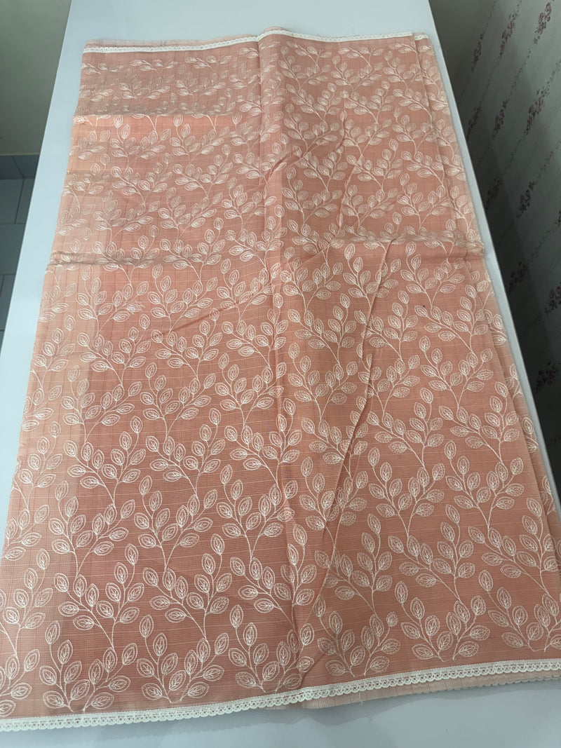 Kota embriodery saree MS1455 Pastel Peach