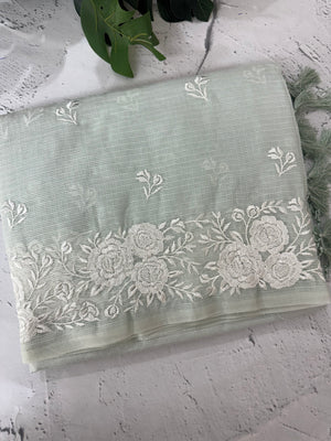 Soft Silky kota saree with embriodery MSF165 PastelAquaBlue