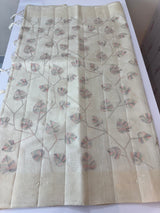 Blended tussar saree with embriodery - MS8665 Cream