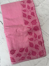 Striped Mul chanderi saree with net applique borders MSH987