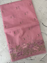 Netkota embriodery saree MS1494 Pink