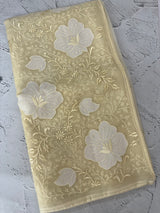 Semi organza saree with applqiue work - MSH256