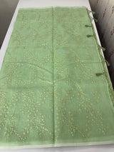 Moonga checks saree with embroidery MSH219 Pista