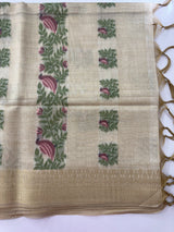 Jamdani silk Cotton Saree MS12567(2) Wine birds