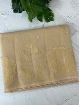 Moonga checks Applique work saree  MSM876