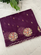 Kota checks saree with embroidery MS7645 Wine