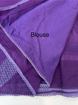 Supernet saree with crochet work and lace border MCJ5433 - Purple(Design - Diagonal Crochet)