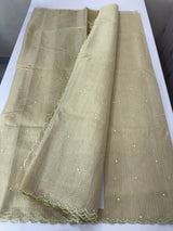 Copper Tissue silk saree with applique work MSH252
