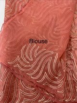Glass organza saree with thread work- MOS351
