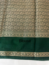 Semi silk saree with checks zari weaving  MS81543 : Mustard to Green