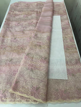 Premium Crush Organza saree with thread work- MCW863 SoftPink