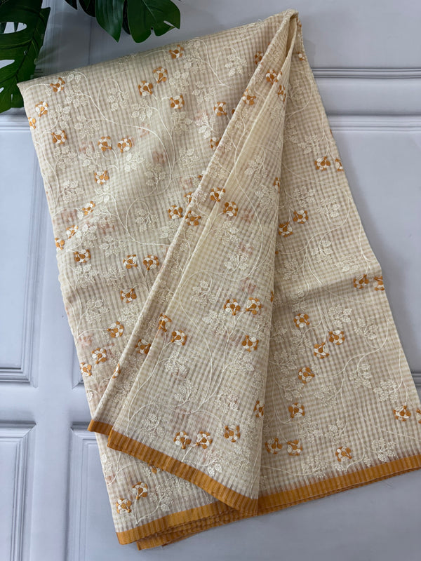 Cotton silk embroidery saree MCES671