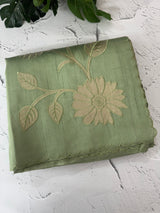Blended Tussar silk saree with tissue applique work- MSH193 DuskyGreen