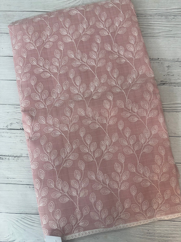 Kota cotton silk embriodery saree MS1455- Pink