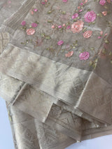 Kota Tissue Silk Saree with multicolor embroidery - SYACSER