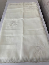 Handworked Crush Organza saree with applique work MBS676 White