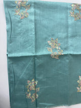 Tussar finish soft silk saree with thread embroidery MTS568 LightBlue