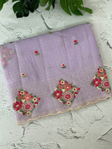 Premium Soft kota silk saree with embroidery MSS678 - Lavender