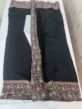 Semi modal silk saree with mirror work - MMB502 Black