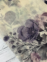 Handworked floral digital printed semi Linen Saree MLS611
