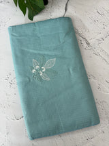 Kota  checks saree with embroidery - MS7679 LightBlue