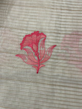 Mul chanderi saree with embriodery & zari lines MSH4006