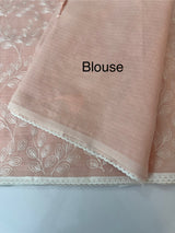 Kota cotton silk embriodery saree MS1455 -PastelPeach