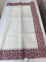 Kota silk saree with embroidery MSB643 White & Maroon