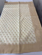 Semi chanderi silk saree with zari weaving - MKT891