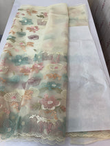 Organza saree with embroidery - MOS390 Offwhite