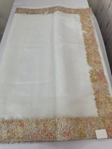Soft Organza saree with cutwork tissue applique borders - MCW765