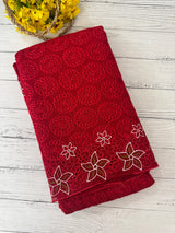 Phulkari Kota embroidery saree with cutwork- MCBV67 RED