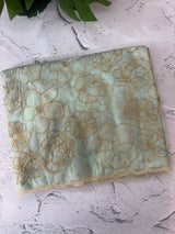 Semi organza saree with thread work - MSH910 AquaGreen