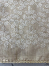 Art tussar saree with embroidery MSA988 - PearlCream