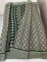 Semi modal silk saree with mirror work - MMB501 Green