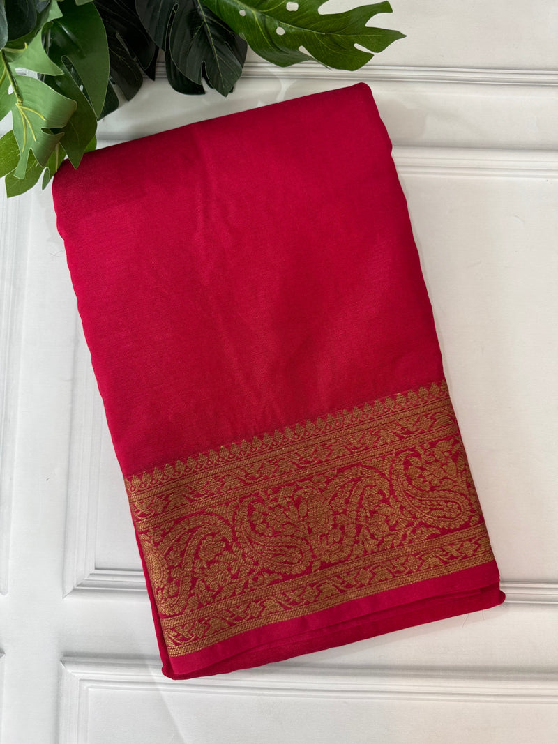 Soft dola silk saree with brocade blouse MDLS213 Red