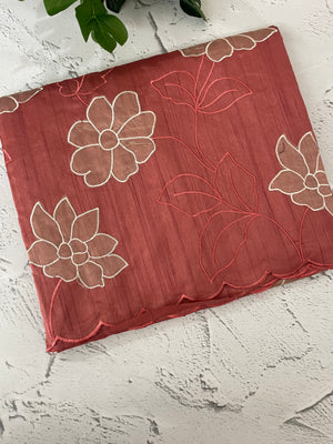 Blended tussar saree with applique work MTSS459