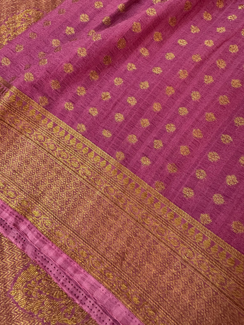 Crepe Banarasi viscose Georgette saree with brocade blouse MS953211 - OnionPink