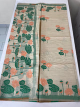 Jamdani silk Cotton Saree with lotus motifs MSJ790(1)