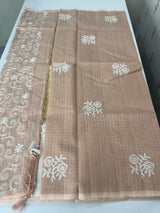 Kota moonga checks embriodery saree MS1494 DustyPeach